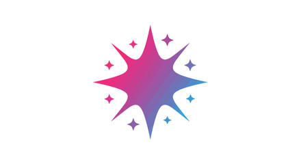 Obraz premium Gradient starburst with sparkles radiating energy and magic on white background for graphic design