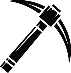 Pickaxe Silhouette Symbol of Rugged Strength and Mining Heritage