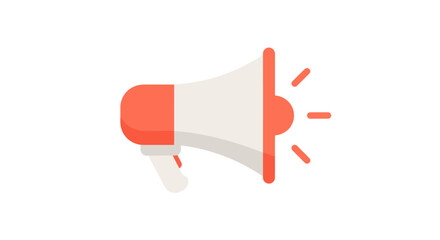 Illustration of a megaphone with sound waves for announcements and marketing promotion