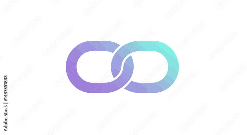 Aufkleber interlocked infinity symbol with gradient color provides a modern and minimalist design suitable for