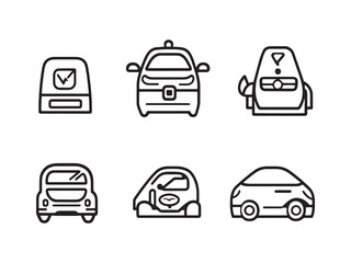 Electric Car line art icon modern design outline style