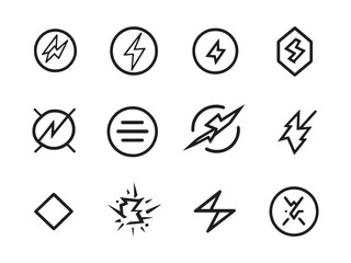 Electric Charge line art icon abstract vector style