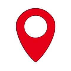  Red location icon. Navigation sign vector