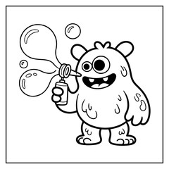 Obraz premium Cute Monster Bold & Easy Coloring Pages For Kids and Adults