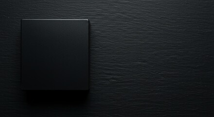 Square Box on Dark Textured Background Minimalist Presentation