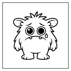 Fototapeta premium Cute Monster Bold & Easy Coloring Pages For Kids and Adults
