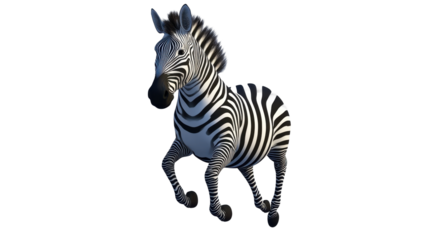 Zebra running in nature 3d animation vibrant environment