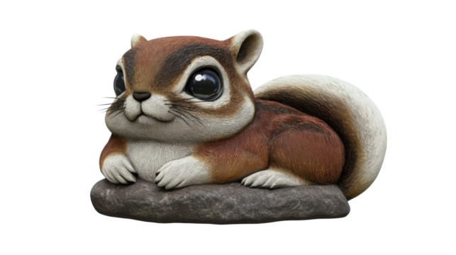 Cute squirrel figurine studio digital art indoor close-up
