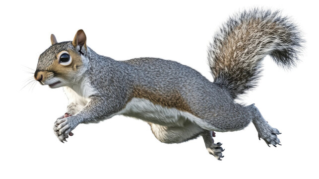 Squirrel jumping in nature animal photography outdoor setting