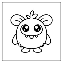 Obraz premium Cute Monster Bold & Easy Coloring Pages For Kids and Adults
