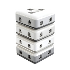 Fototapeta premium Magnetic stackable smart power bricks isolated on clean white background.