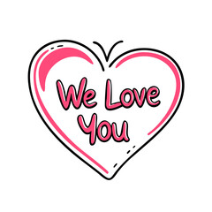heart with we love you text icon, heart with we love you text vector illustration-simple illustration of heart with we love you text, perfect for heart with we love you text logos and icons
