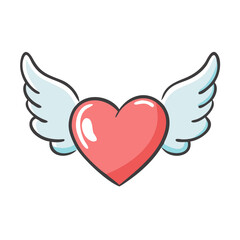 heart with wings icon, heart with wings vector illustration-simple illustration of heart with wings, perfect for heart with wings logos and icons
