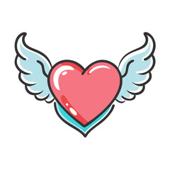 heart with wings icon, heart with wings vector illustration-simple illustration of heart with wings, perfect for heart with wings logos and icons