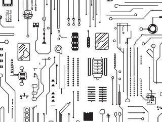 Electric Circuitry line art icon digital technology design