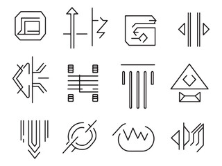 Electric Current line art icon minimal design graphic