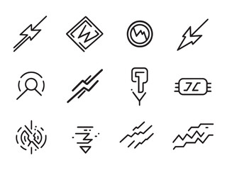 Electric Current line art icon simple outline symbol