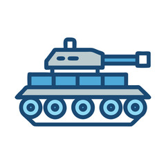 Armored Tank Vehicle Military Icon Design
