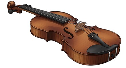 Obraz premium Isolated Violin Illustration on White Background for Music Education Content