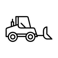 Bulldozer Tractor Construction Vehicle Icon Design