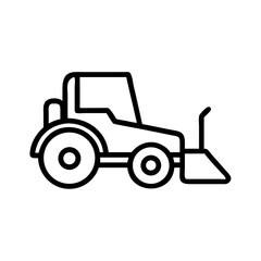 Fototapeta premium Bulldozer Tractor Construction Vehicle Icon Design