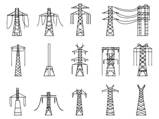 Electric Energy Distribution line art icon illustration design