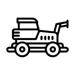 Farming Combine Harvester Agricultural Machine Icon Design