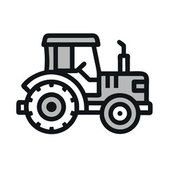Farm Tractor Vehicle Farming Icon Design