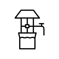Farm Water Well Supply Source Icon Design