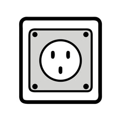Power Outlet Wall Socket Connection Icon Design