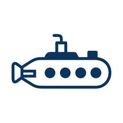 Submarine Underwater Vehicle Transport Icon Design