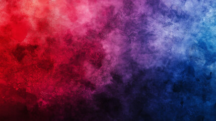 Fototapeta premium Red, blue, and purple gradient background with grainy film texture