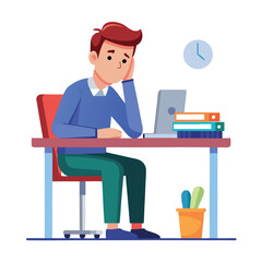 Stressed, tired and overworked male entrepreneur with debt issues at home. Young frustrated caucasian man unhappy about an email on his laptop and feeling sad, depressed and anxious in his house