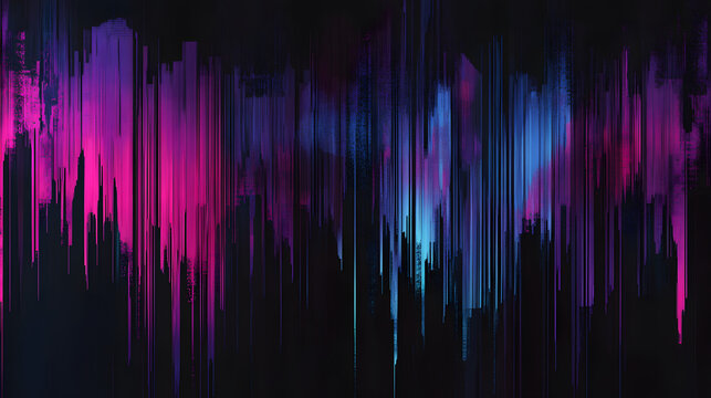 glitch texture background with neon colors and grainy noise effects. Abstract digital template design for banners, posters or covers	