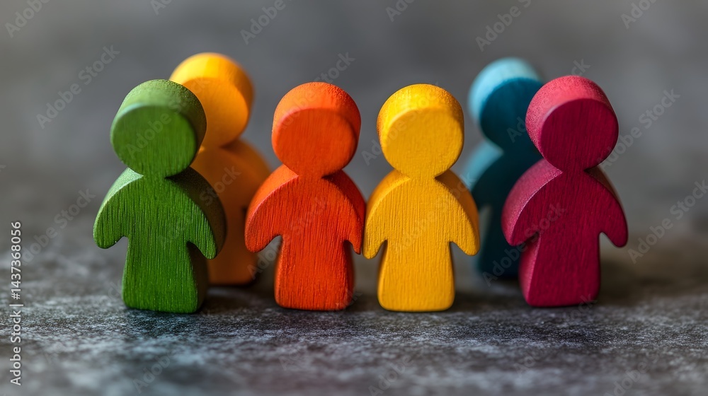 Poster wooden puzzle pieces assembling to represent teamwork and problem-solving