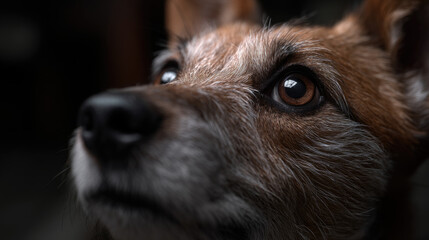 Close-Up of a Cute Dog – Detailed Fur and Expressive Eyes