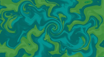 Abstract Art Swirling Green and Teal Paint Texture