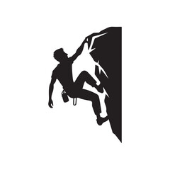 rock climber vector silhouette clip art logo illustration