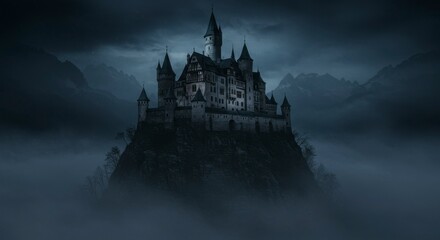 Obraz premium Misty Mountain Castle