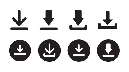 Download button icon set. Arrow download symbols. Save or upload file.download button Collection, Vector illustration eps 10.

