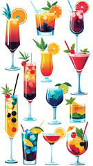 set of cocktails