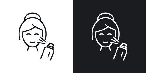Spray on face icon sign and symbol vector design