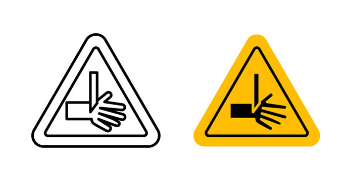 Cutting hand straight blade signs and symbol vector design