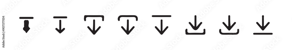 Poster download and upload icon buttons set. save file icon, import data storage icon button. vector illust