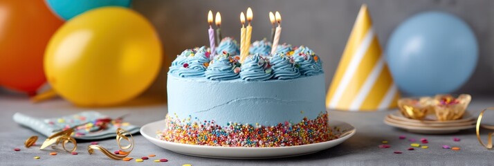 Birthday cake with colorful decorations (1)