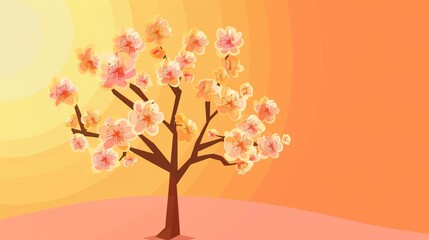 Mother's Day Peach Tree Background: Filled with Tender Spring Rhymes, Sketching a Romantic Scroll of the Interweaving of Warm Love and Grateful Affection on Mother's Day