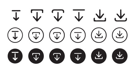Download icon set. Download button Collection.simple download icon isolated on white background. download sign and symbol. Vector illustration eps 10.