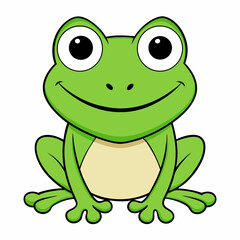 Vector of cartoon frog illustration on white

