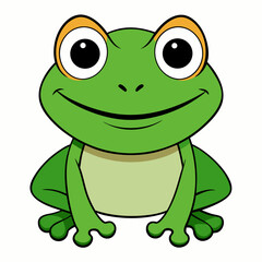 Vector of cartoon frog illustration on white
