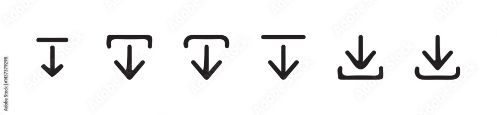 Poster download and upload icon buttons set. save file icon, import data storage icon button. vector illust